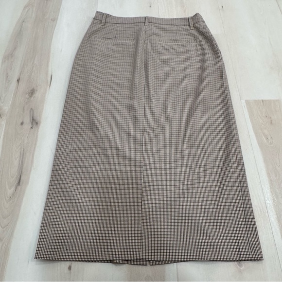 EUC Gap Pencil Midi Skirt In Brown & Tan Check Women's 6 Academia - Picture 8 of 13